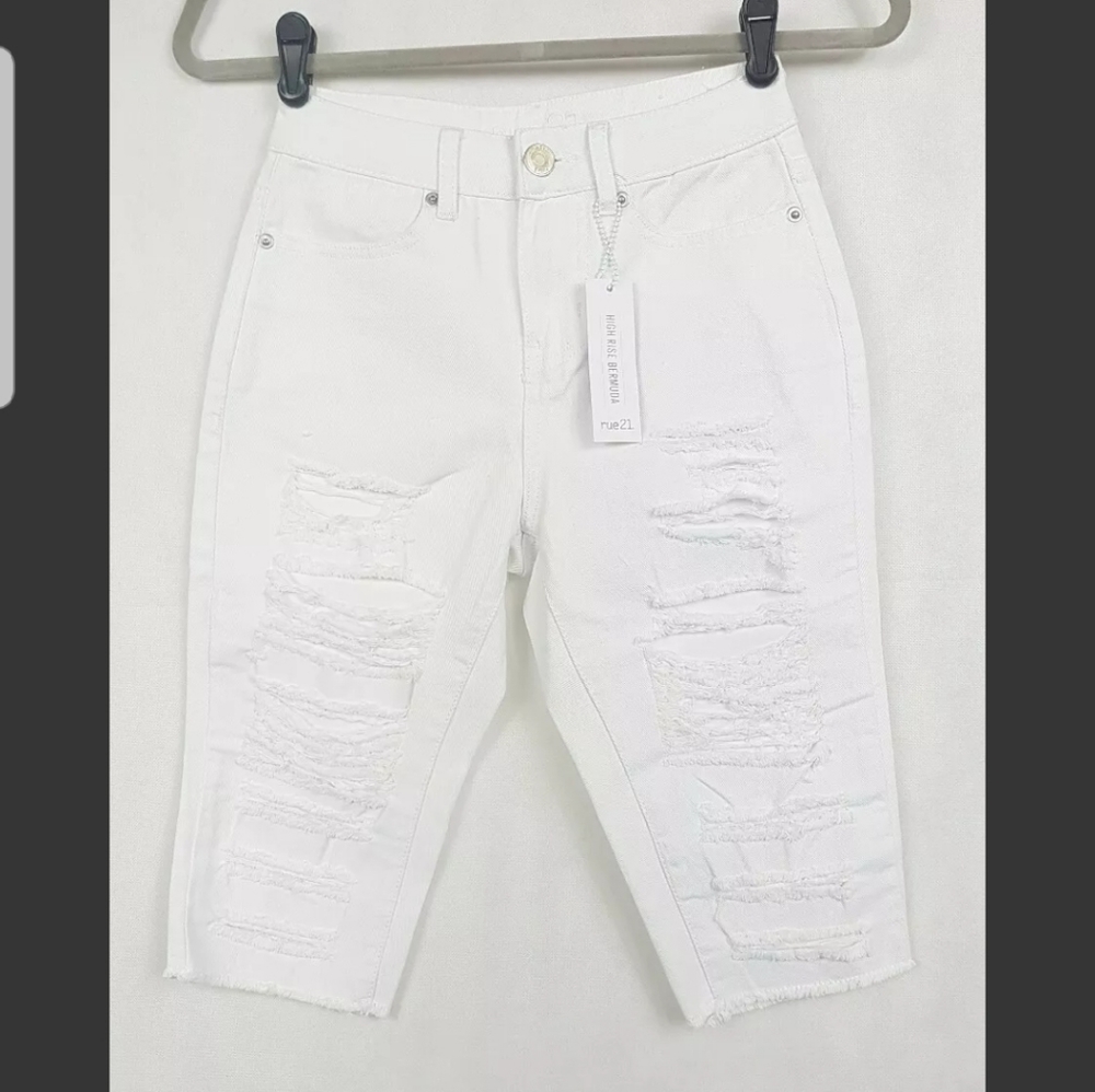 rue Bermuda Denim Jeans Capri Shorts High Rise